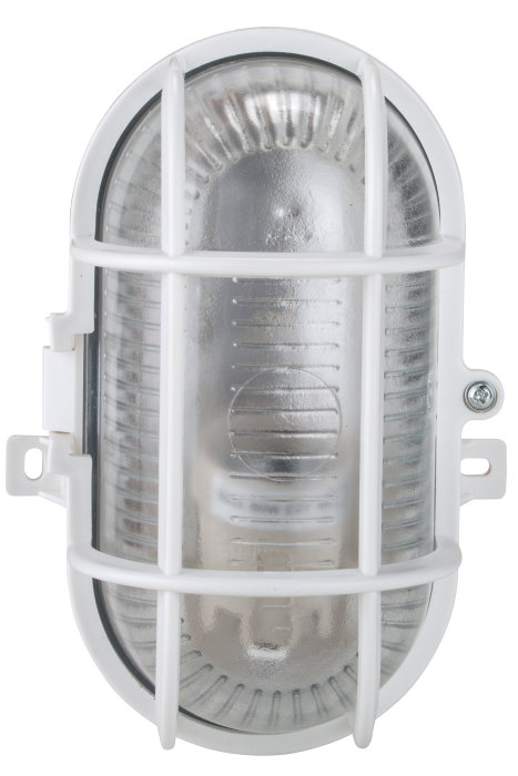 Oval vegglampe hvit